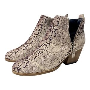 Corky’s Tombstone Black Snake Ankle Boots Size 10 Snakeskin Western Booties